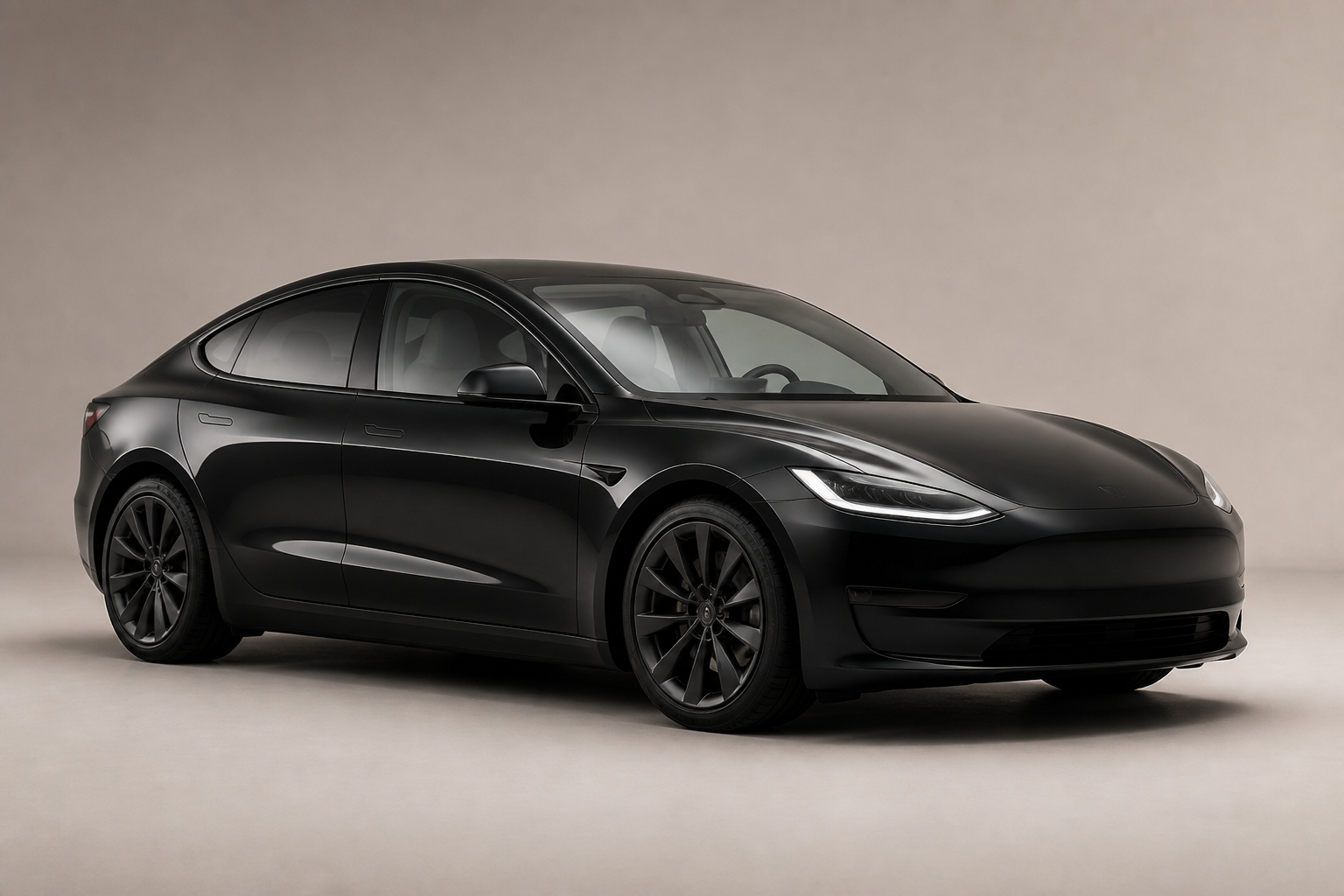 Black electric executive sedan